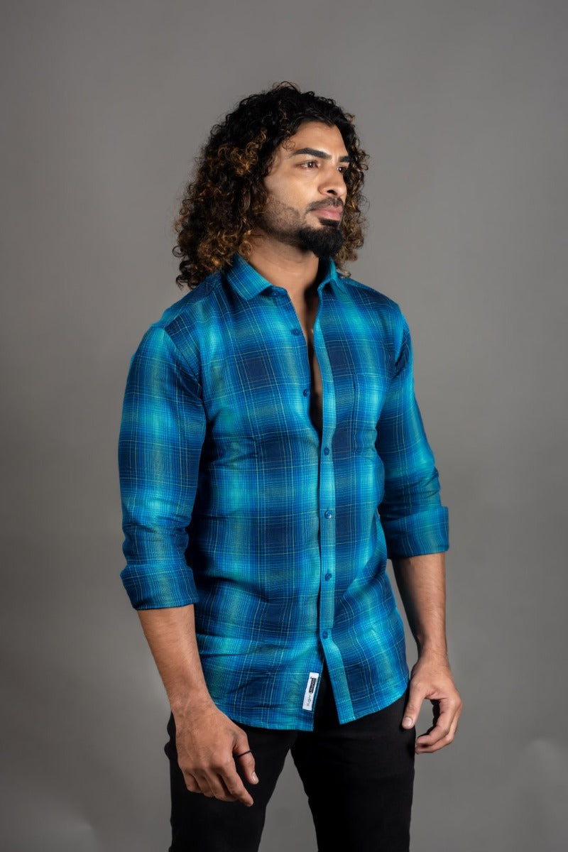 Huginn and Muninn Basics Cotton Aqua Blue Shirt For Suitable Your Personality