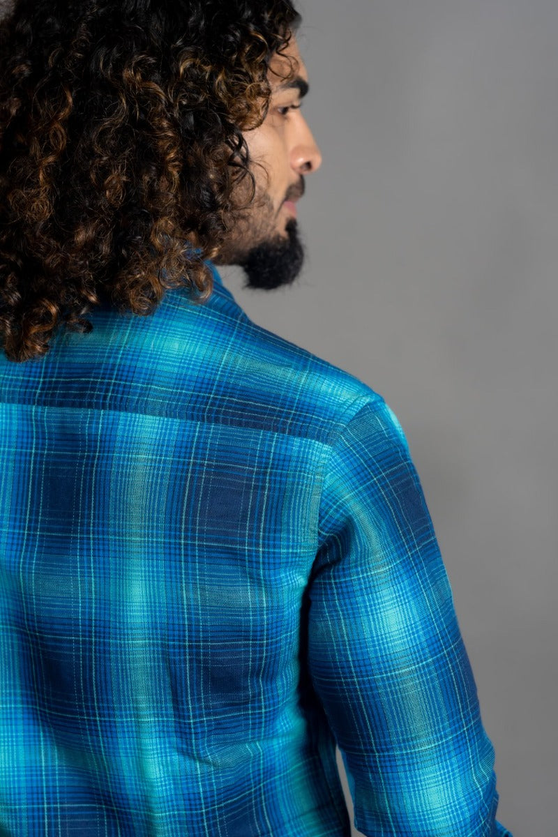 Huginn and Muninn Basics Cotton Aqua Blue Shirt For Suitable Your Personality