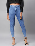 Code 61 Classic Light Blue High-Waist Skinny Jeans for Women