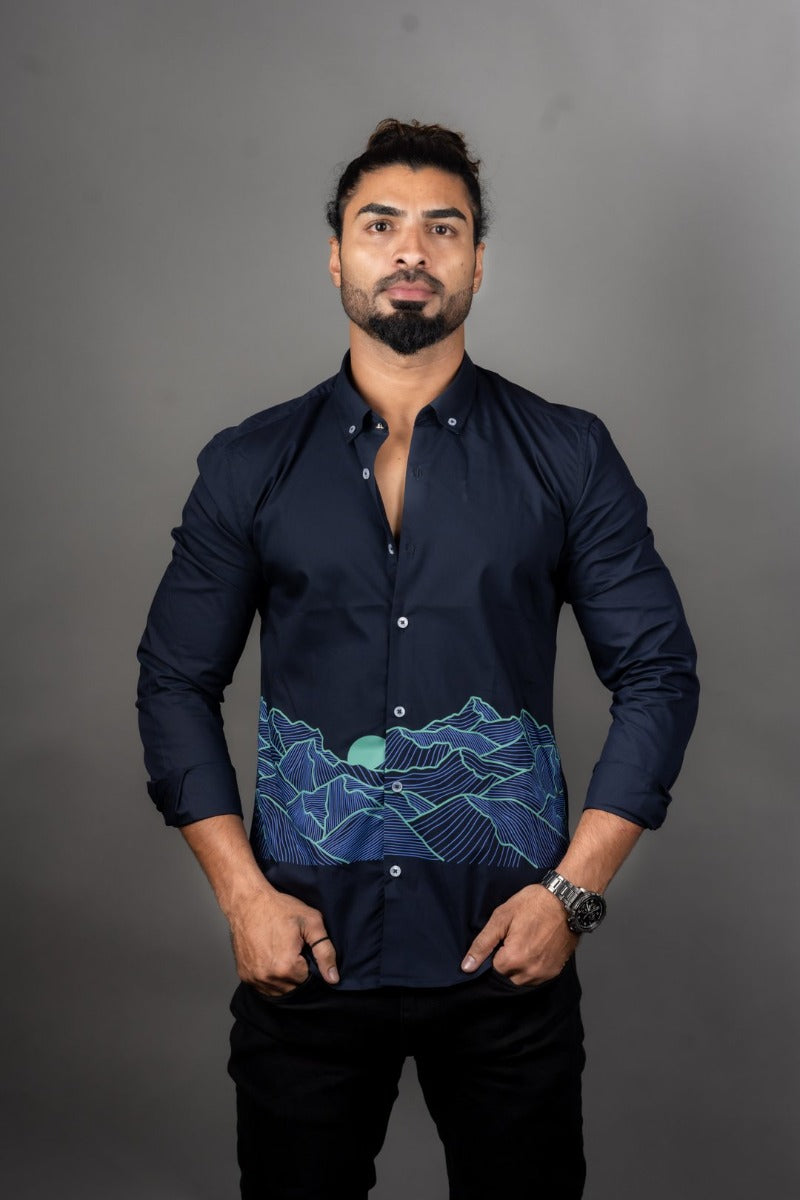 Snitch Blue Sunset Themed Classy Shirt for Men