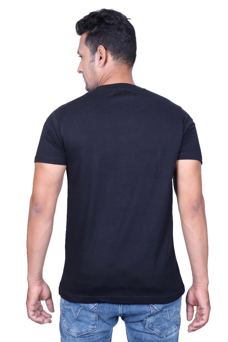Tees Fashion Black X-Crossify Printed Half Sleeve T-shirt
