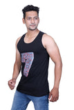 Tees Fashion Black Printed Tank T-shirt for Men