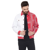 Fugazee Men Red and White Twill Paisley Jacket