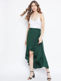 Berrylush Women Green Solid Flared skirt