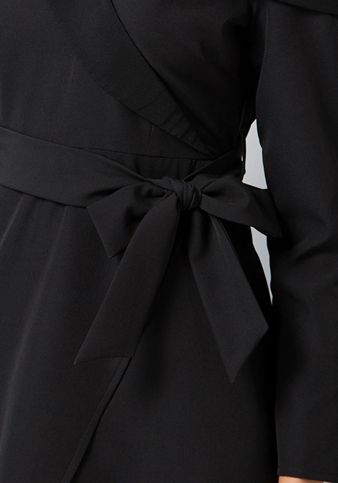 Faballey Black Strappy One Shoulder Dress