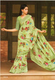 Aesha Ekta Floral green saree
