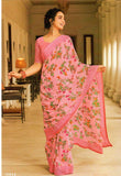 Aesha Ekta Florally printed pink saree