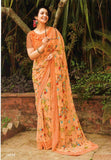 Aesha Ekta Flourished orange saree