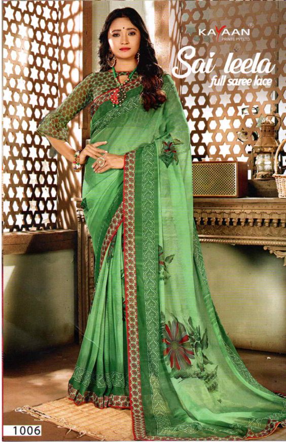 Kayaan Sai Leela's Cherished floral green saree