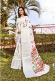 SR White saree with florals.