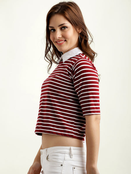Miss Chase Striped Out Of The Box Crop Top