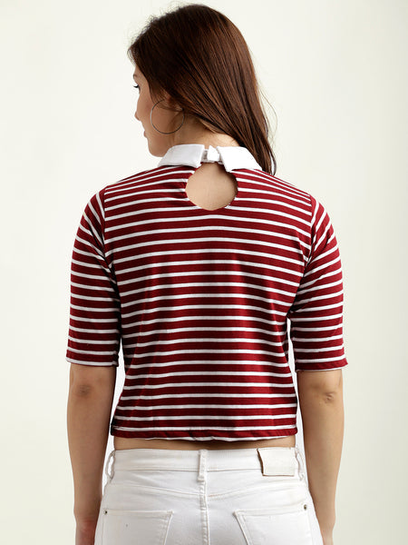 Miss Chase Striped Out Of The Box Crop Top