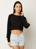 Miss Chase One Step Up Patched Oversized Crop Top
