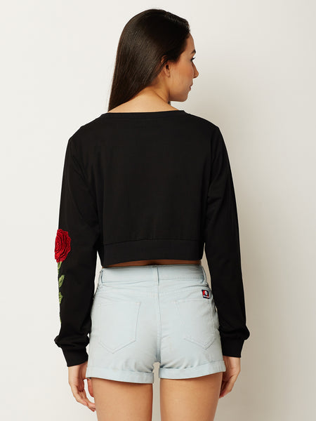 Miss Chase One Step Up Patched Oversized Crop Top