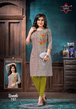 Namoh Urvashi Grey Floral Embroidered Rayon Designer Kurta