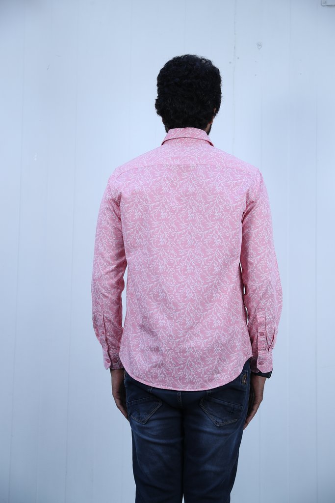 Huginn and Muninn Pink Printed Full Sleeve Shirt