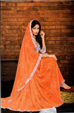 Ujjval India Queen Fabulous fanta coloured saree.