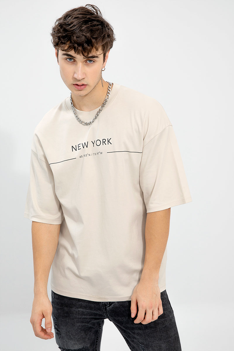 Snitch New York cream Oversized T-Shirt